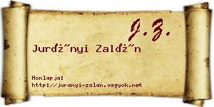 Jurányi Zalán névjegykártya