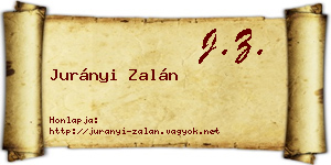 Jurányi Zalán névjegykártya